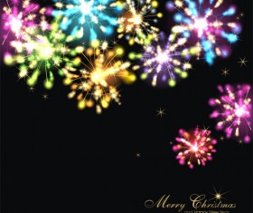 Fireworks christmas art background vector 04