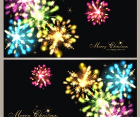 Fireworks christmas art background vector 05
