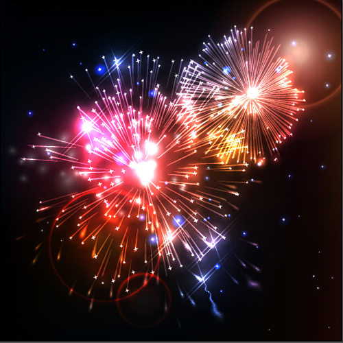 Fireworks effect festival vectores design 03