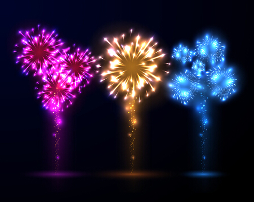 Fireworks effect festival vectores design 05