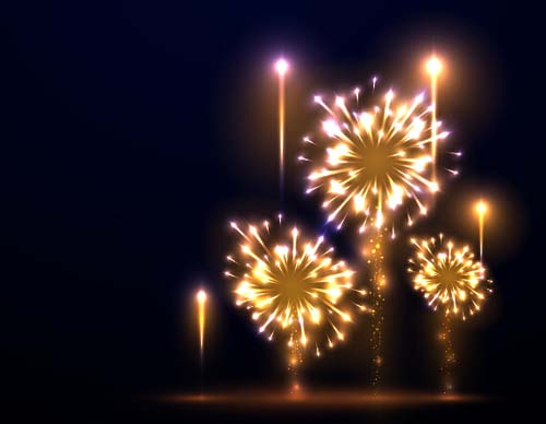 Fireworks effect festival vectores design 06