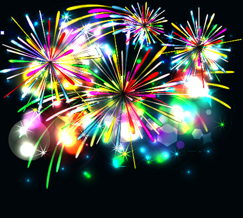 Fireworks effect festival vectores design 08