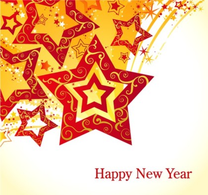 Flash Star New Year card background vector