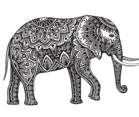 Floral elephant vectors