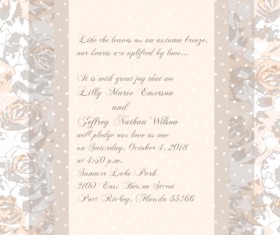Floral romantic wedding card vectors 08