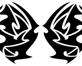 Floral tribal tattoo vector material 03