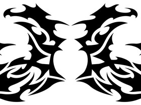 Floral tribal tattoo vector material 04