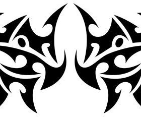 Floral tribal tattoo vector material 05