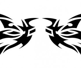 Floral tribal tattoo vector material 06