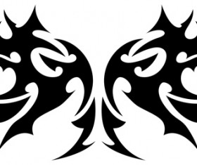 Floral tribal tattoo vector material 10