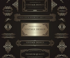 Frame with golden decorative vector material 02