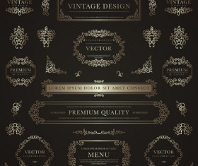 Frame with golden decorative vector material 04