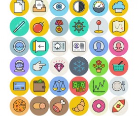 Free life flat icons set