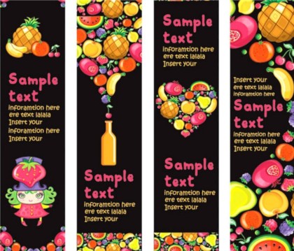 Fruit Vertical banner set vector