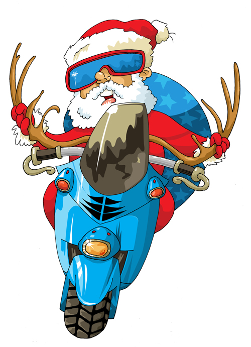 Funny Santa Claus with 2016 christmas vectors 01