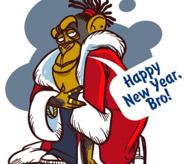 Funny Santa Claus with 2016 christmas vectors 02