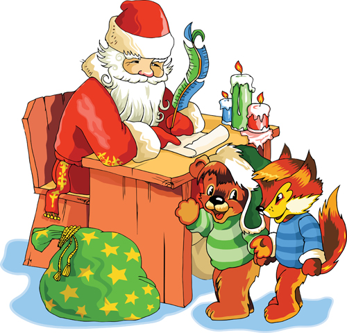 Funny Santa Claus with 2016 christmas vectors 04