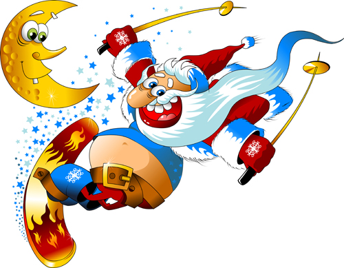 Funny Santa Claus with 2016 christmas vectors 05