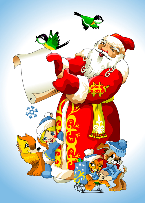 Funny Santa Claus with 2016 christmas vectors 06