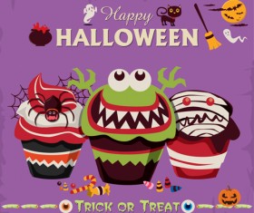 Funny halloween night poster vectors 02