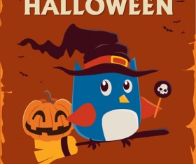 Funny halloween night poster vectors 04