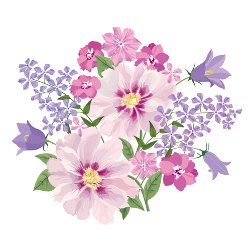 Gentle flower background vector 01