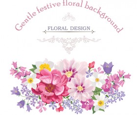 Gentle flower background vector 03
