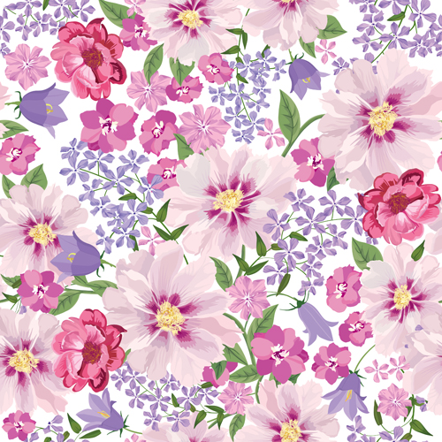 Gentle flower vector seamless pattern 02