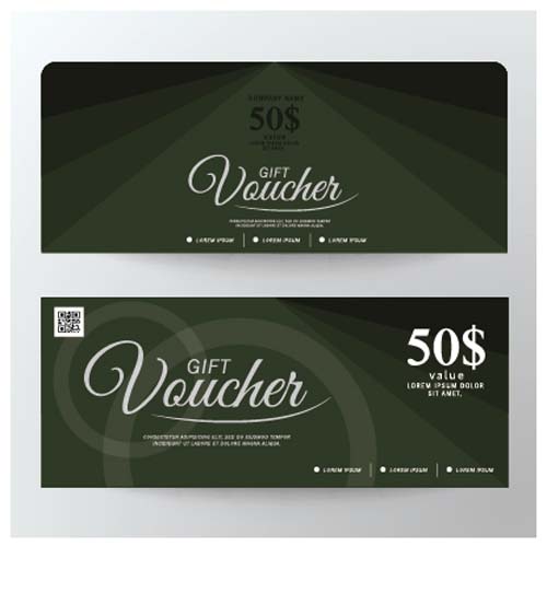 Gift voucher vintage vectors 01