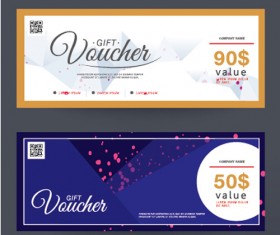 Gift voucher vintage vectors 05