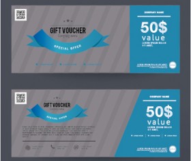 Gift voucher vintage vectors 06