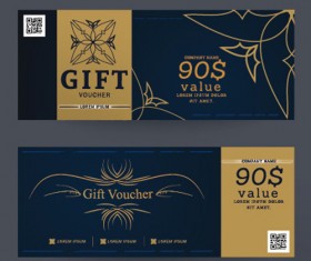 Gift voucher vintage vectors 09