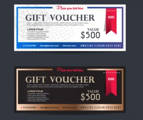 Gift voucher vintage vectors 11