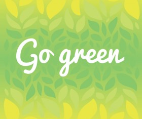 Go green leaves background vector 01