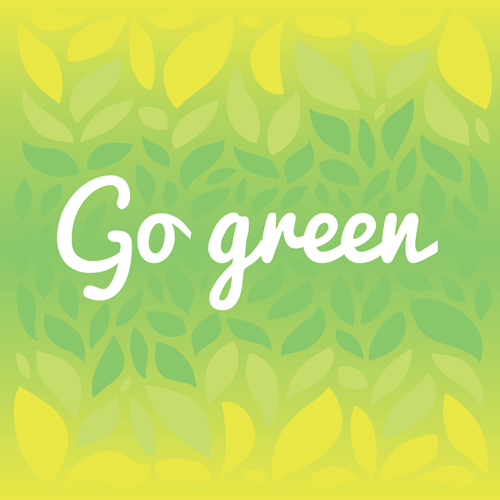 Go green leaves background vector 01