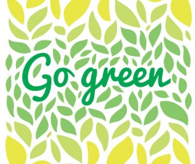 Go green leaves background vector 02