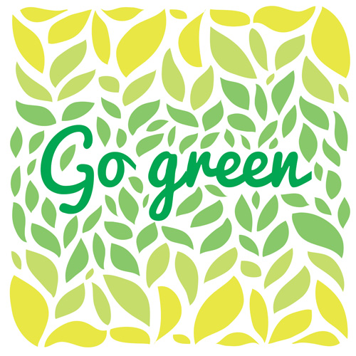 Go green leaves background vector 02