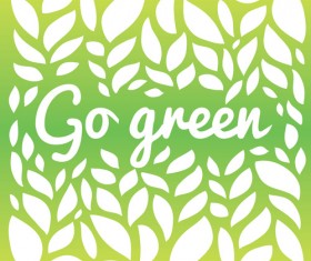Go green leaves background vector 03