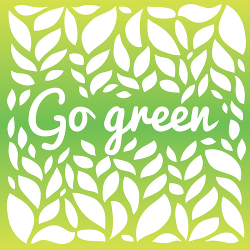 Go green leaves background vector 03