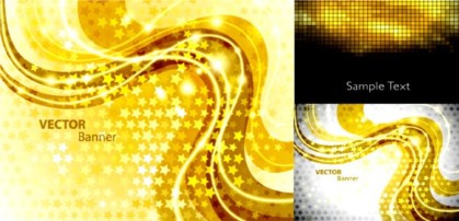 Gorgeous golden dynamic background shiny vector