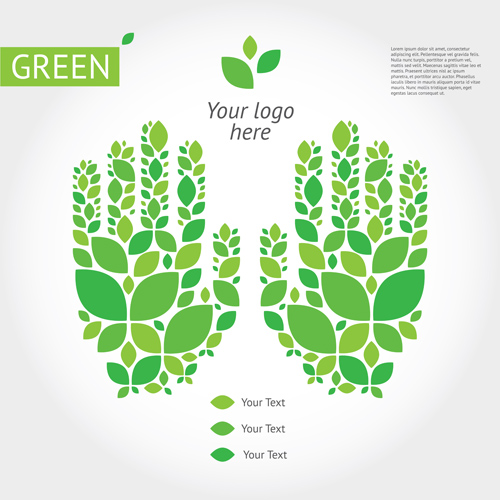Green ecology template background vectors 02