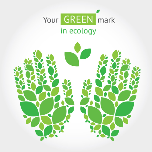 Green ecology template background vectors 03