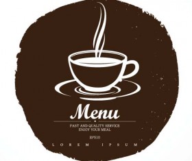Grunge coffee menu cover design vector