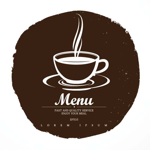 Grunge coffee menu cover design vector