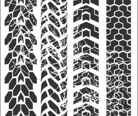 Grunge tire tracks design vector 01