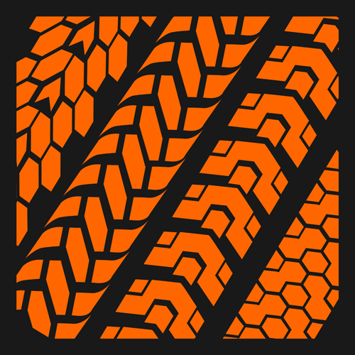 Grunge tire tracks design vector 03