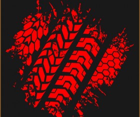 Grunge tire tracks design vector 04