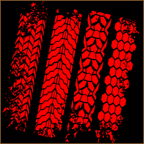 Grunge tire tracks design vector 05