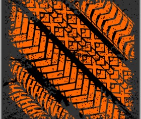 Grunge tire tracks design vector 06