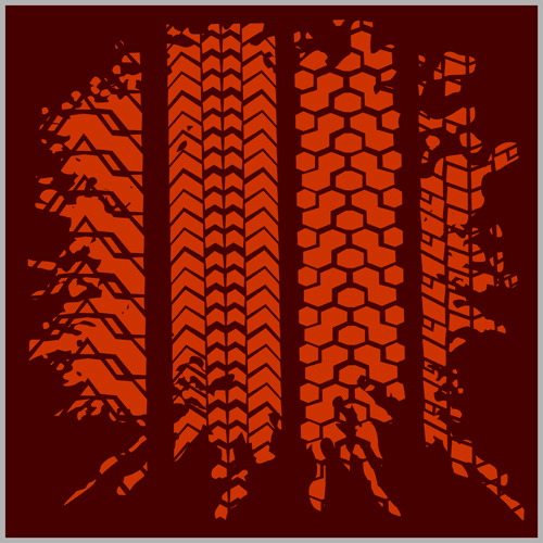 Grunge tire tracks design vector 07